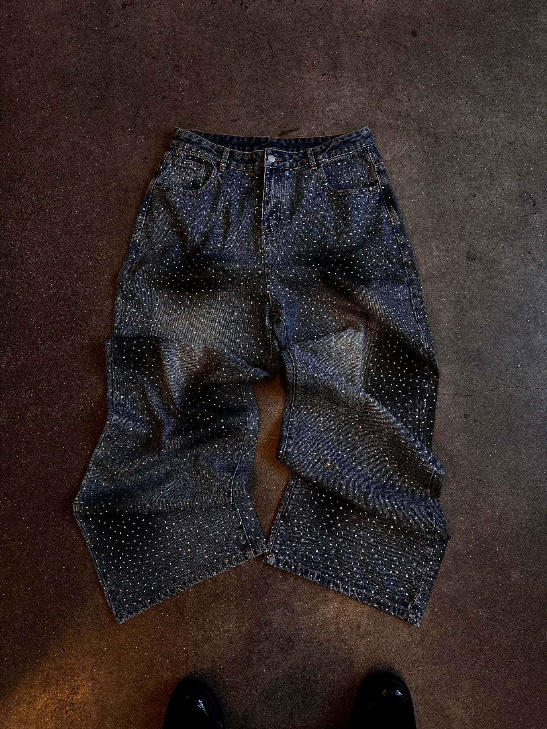 Baggy Rhinestone Denim